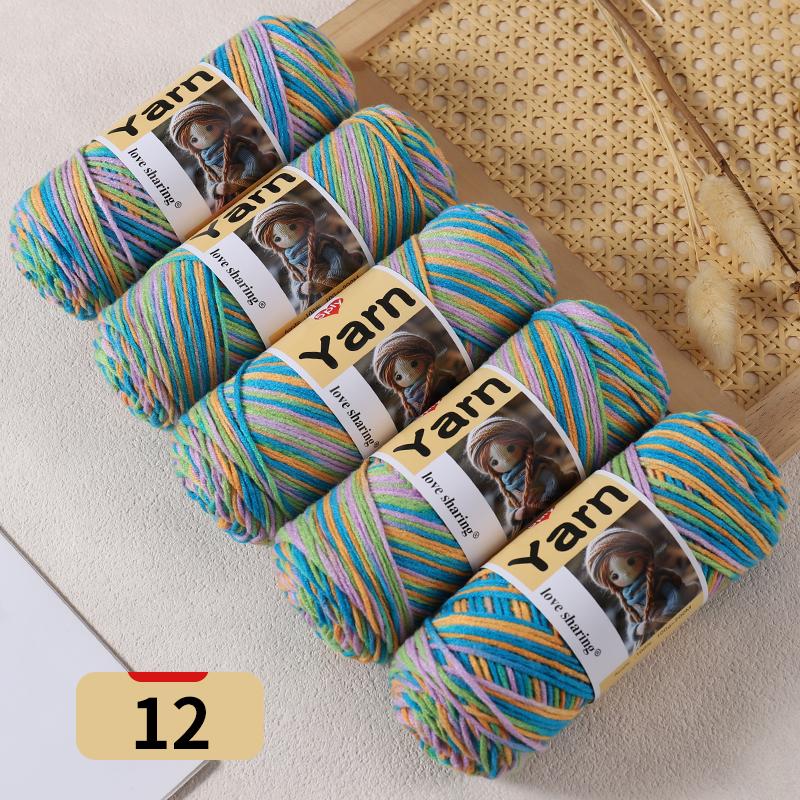 500g Gradient Dyed Colorful Yarn, Rainbow Yarn with Multiple Colors,