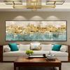 Modern Abstract Oil Painting Posters and Prints Canvas Painting Wall Art Golden Money Beach Living Room Decoration Pictures