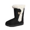Snow Boots Women's Autumn and Winter New Thickened Fluffed Large Size Muffin Thick Bottom Warm Round Head Sleeve Women's Boots