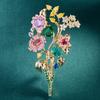 Autumn Women's Design Luxury Brooch Clothing Jewelry Colorful Flower Brooch Copper Micro Inlaid Zircon Creative Pin Gift
