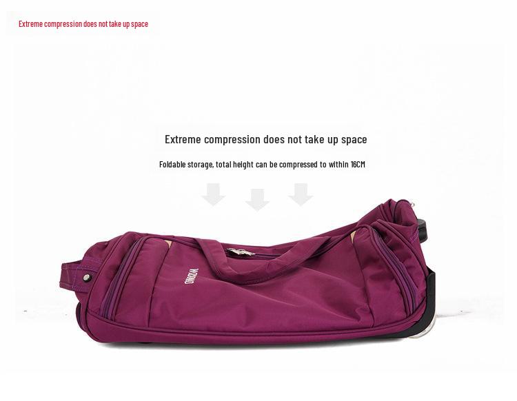 Складная сумка для багажа из ткани Оксфорд большой вместимости: Портативная дорожная сумка на колесиках 20/24 дюйма