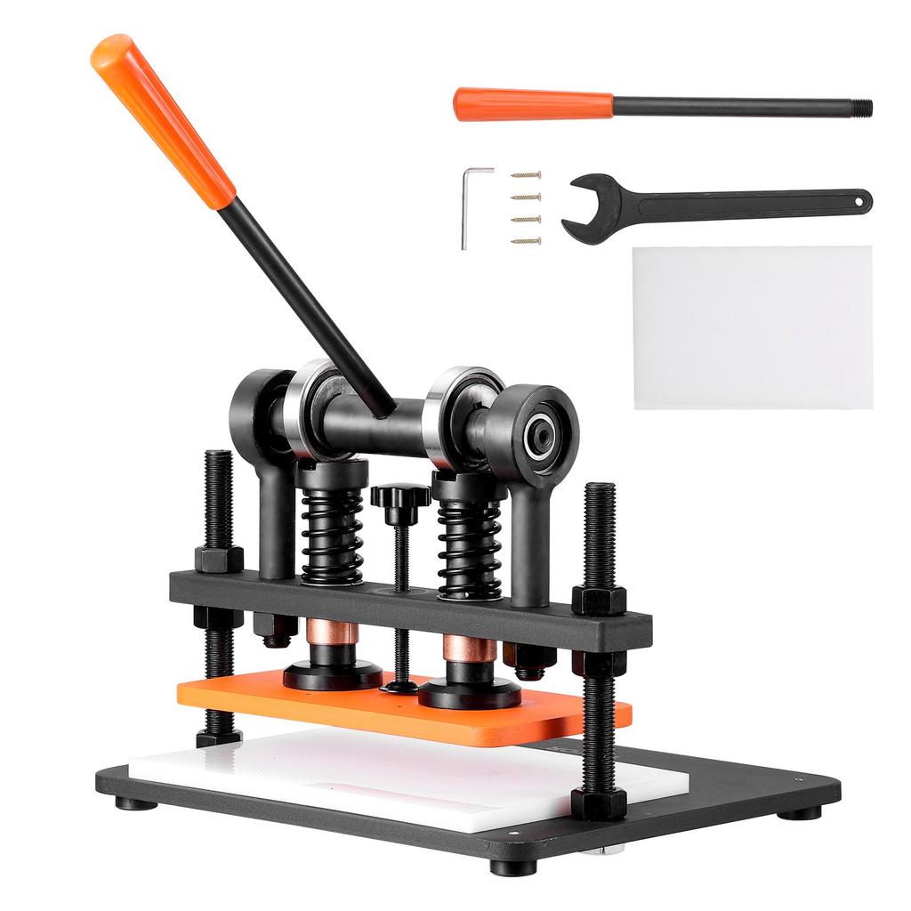 VEVOR Leather Cutting Machine, 11 x 5.5 in Embossing Plate Manual Die Cutter, 0.47 in Pressure Stroke Leather Embossing Machine