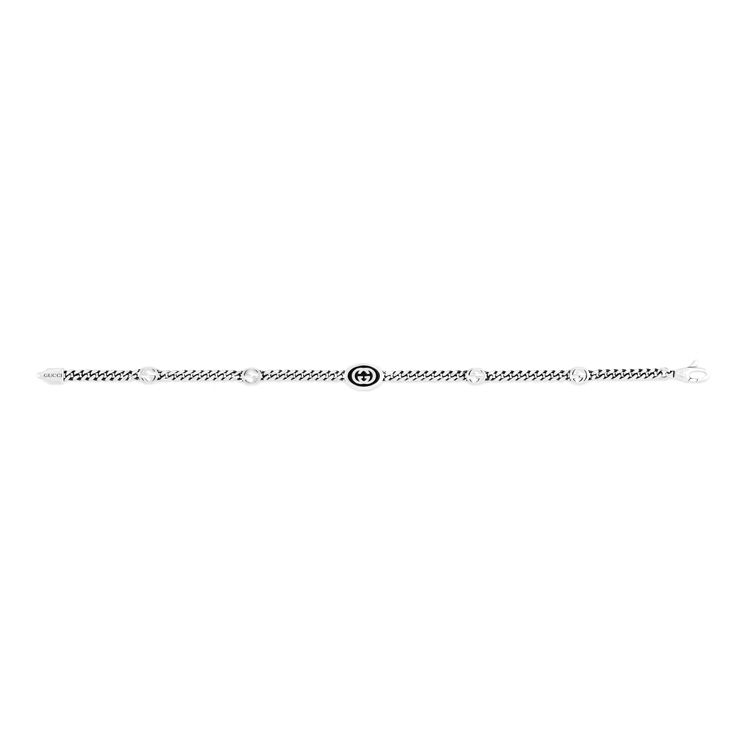 Gucci Браслет Double G Series с переплетающимися звеньями Double G Кубинская цепь Женский браслет Серебряный 678657-J8410-8191