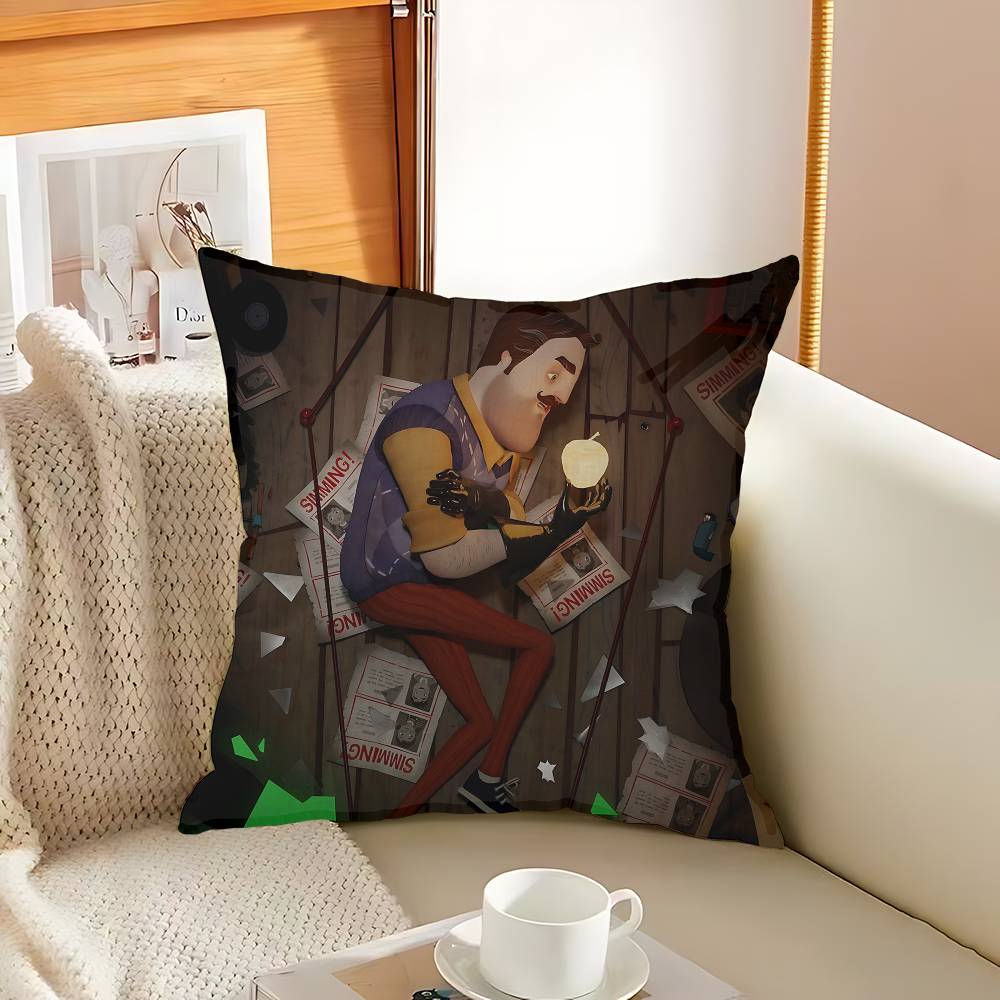 Popular Horror Game H-Hello N-Neighbor 2 Pillow Cover Sofa Cushion Cover Home Room Decoration Children Gift
