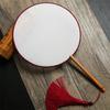 Chinese Style Blank Round Hand Fan Vintage Wooden Silk Hand Fan Dance Fan  Home Decoration