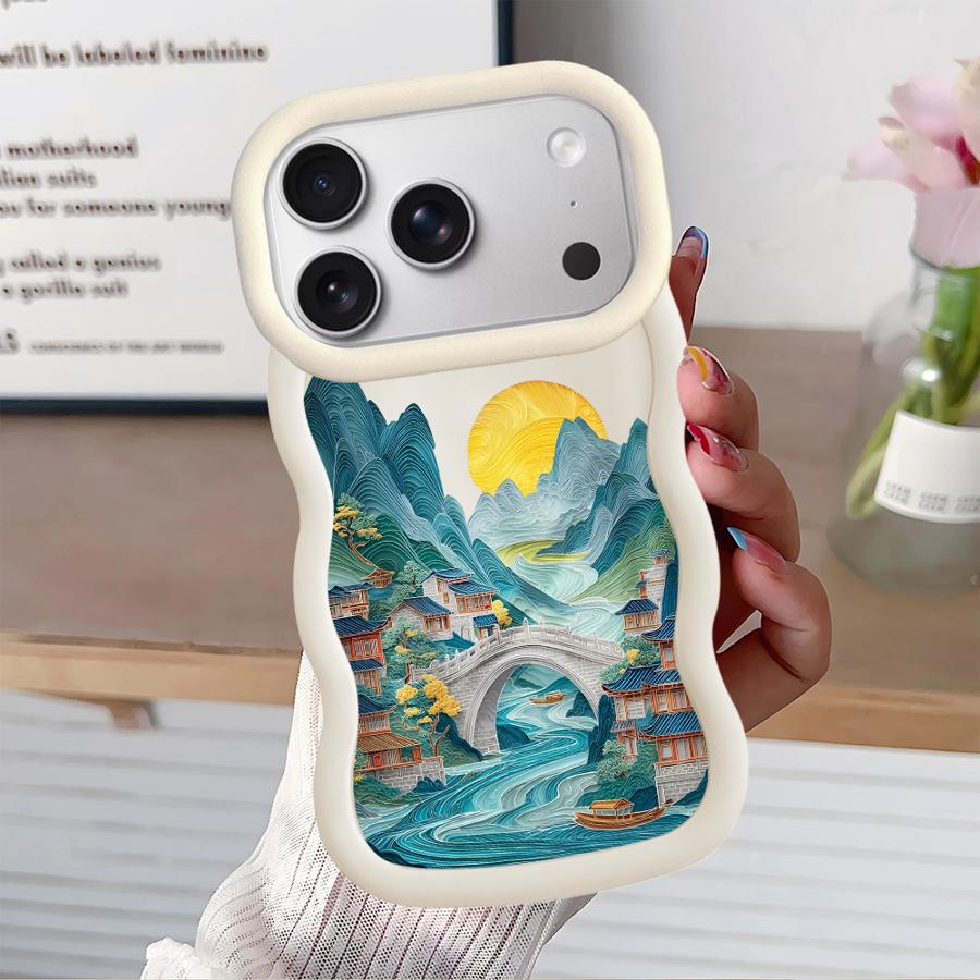 Чехол с горным дизайном для iPhone 17 Air 13 XR 15 Plus 16 Pro Max 11 14 8 12 Мягкая накладка для телефона