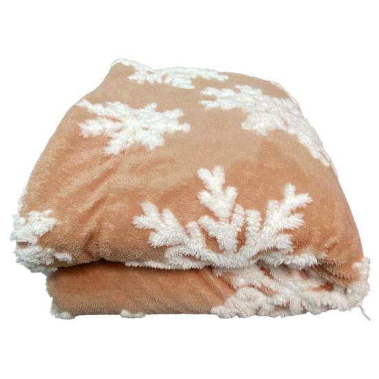 Рождественское одеяло с волосатым принтом снежинок, мягкие утолщенные двойные слои, сохраняющие тепло, контрастные цвета, антипиллинговое диванное одеяло, плохое зимнее одеяло для дома