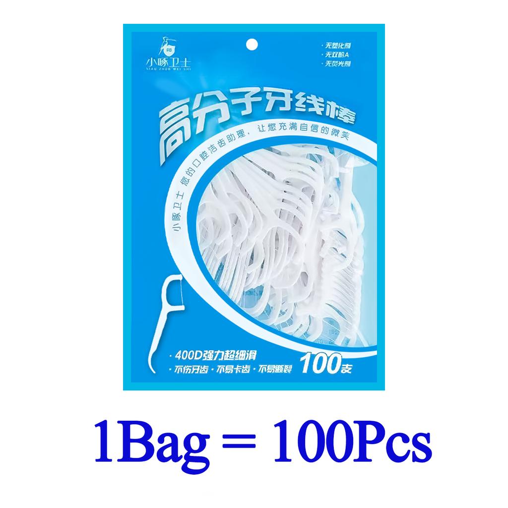 50-1000pcs Portable Dental Floss Sticks Disposable Travel Flossers Oral Care Teeth Clean for Removing Plaque and Food Leftovers