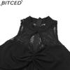 BITCED Summer Women's Fashion Sexy O-Neck Sleeveless Mesh Tank Top