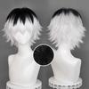 Sasaki Haise Cosplay Wig High Quality Anime Unisex Black White Mixed Short Wig Heat Resistant Synthetic Hair Wigs + Wig Cap
