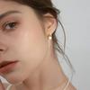 LIVVY новые трендовые серьги-кольца в корейском стиле серебряного цвета, простые жемчужные серьги-кольца с застежкой для ушей для женщин, изысканные элегантные ювелирные изделия, подарки