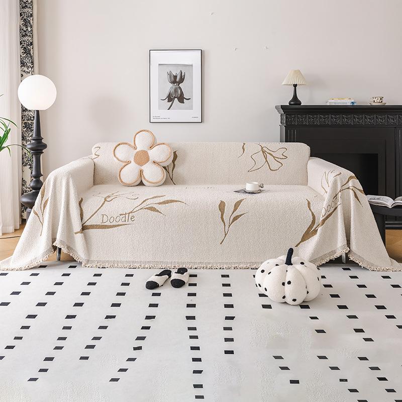 Full Covered Sofa Towel Cover Cloth Four Seasons Universal Dustproof Sofa Cushion One Piece Non-Slip Cushion Sofa Cover