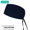 New Navy Color Solid Scrub Cap Medical Nursing Hats Women Men Beauty Operating Room Surgery Hat Unisex Dentist Surgical Hat