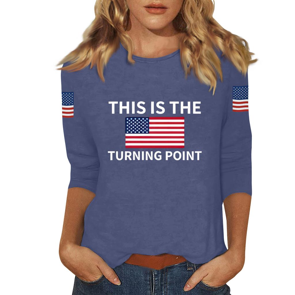 Women's Casual Fashionable Sexy Comfortable Neck Three-Quarter Sleeve Top