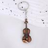 Copper Bronze Violin Key Chain Cello Musical Instrument Pendant  Musician Jewelry