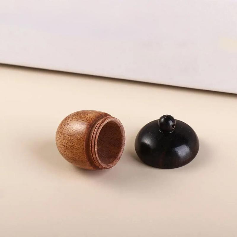 1Pc Mini Pill Case Solid Wood Bottle Holder Sandalwood Rescue Container Storage Box Pill Case Container Pill Box Key Chain