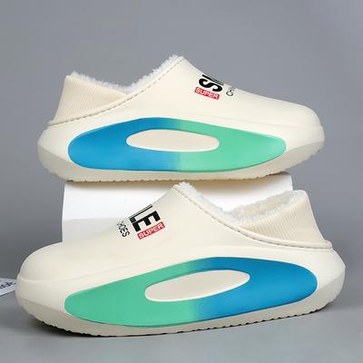 Новые зимние домашние туфли из хлопка, мужские комнатные плюшевые тапочки, утолщенные и теплые уличные тапочки из хлопка, женские комнатные тапочки