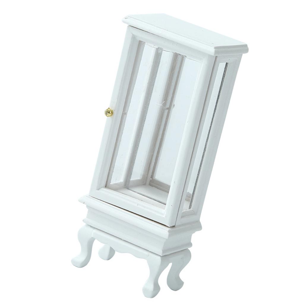 Миниатюрный стеклянный шкаф в масштабе 1/12 для украшения кукольного домика и коллекционных экспонатов, декорации для сцены