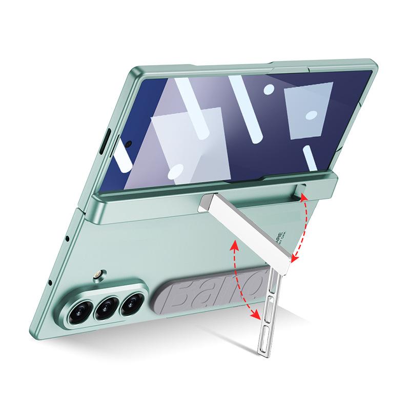 Подходит для чехла для мобильного телефона Samsung Z Fold7 Новый чехол с магнитным шарниром Пленка Встроенный силиконовый ремешок-браслет Подставка Защитный чехол