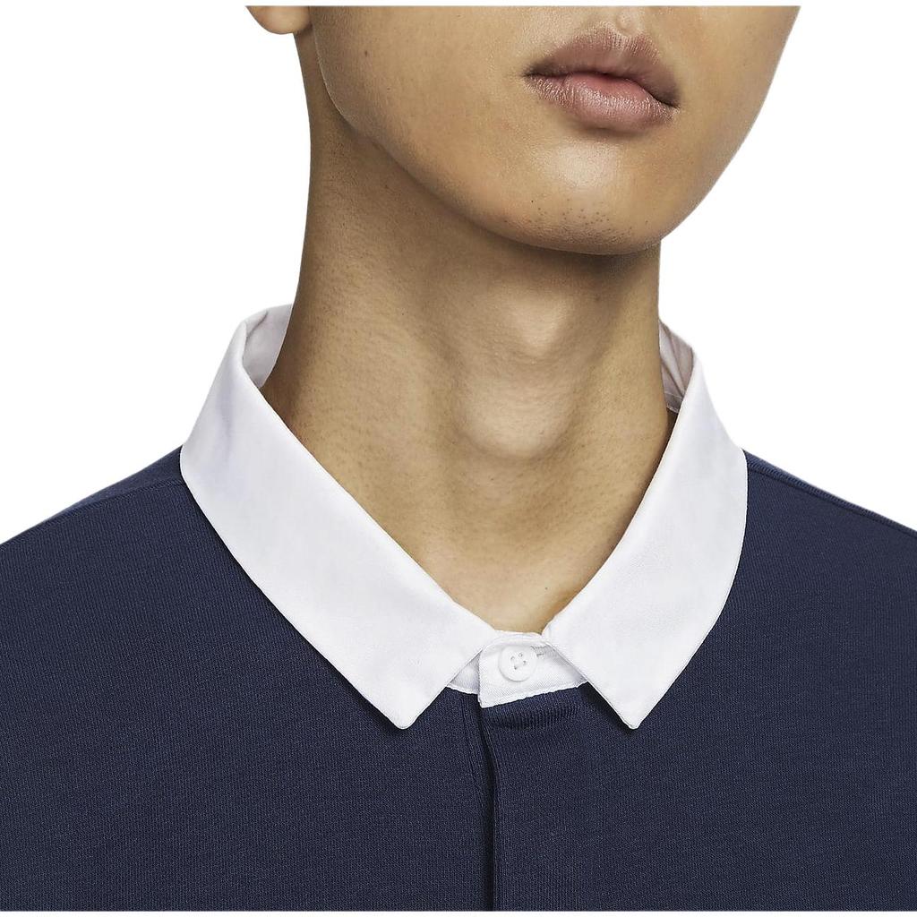 Nike Fitted Pullover Long Sleeve Polo Men Tops Navy-Blue FN3113-410