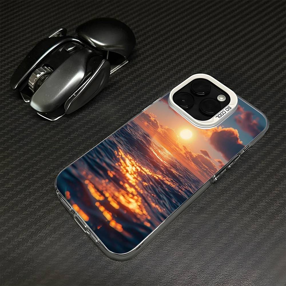 Чехол для телефона "Солнце и море" для iPhone 16,15,14,13,12,11,Mini,Pro,MAX Белый Матовый Ударопрочный Чехол
