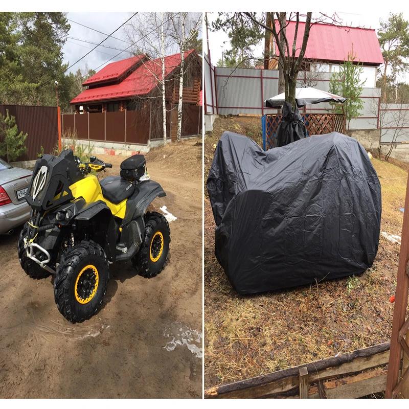 Чехол для квадроцикла ATV Универсальный 190T Водонепроницаемый Пылезащитный Мотоцикла Транспортного средства Скутера Картинга Мотоцикла Чехлы M L XL XXL XXXL Черный