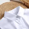 Women's Spring Fall Solid Colour Black White Vertical Small Flip Collar Versatile Shirt Jumper Jumper Fashion False Collar