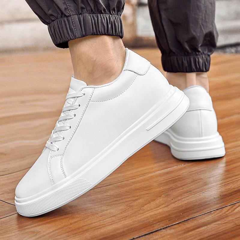 Fashion Men Invisible Height Increase Walking Shoes Breathable Lift Shoes Elevator Shoes for Fashion Men All-match Casual Sneakers 6 CM