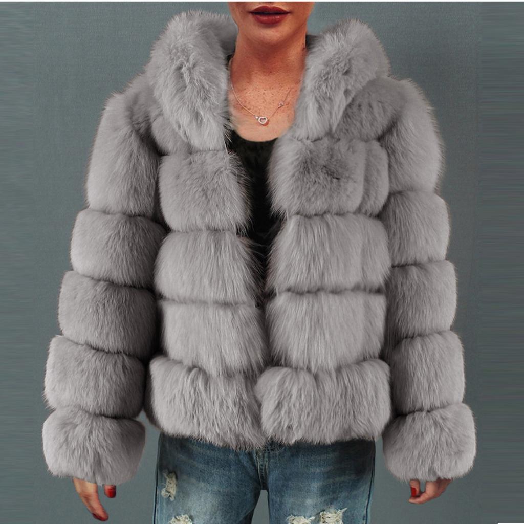 Женское модное повседневное пальто из искусственной шерсти