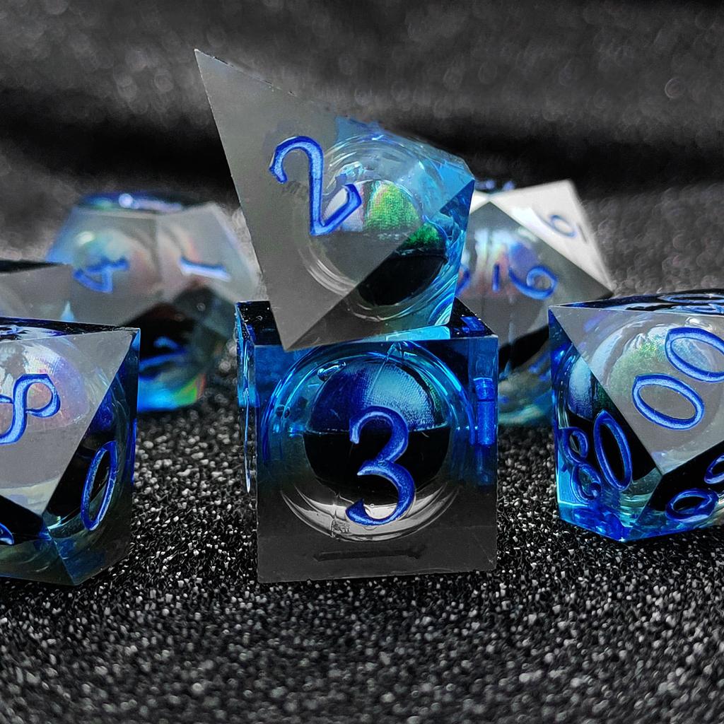 7 шт./компл. DND D20 Liquid Core Flow Eye Dice наборы для COC Dungeon and Dragon Pathfinder RPG ролевые игры вечеринки игрушки аксессуары