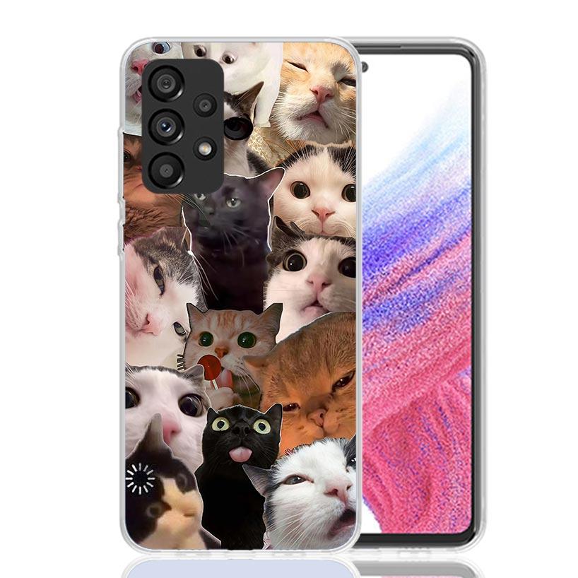 Чехол для телефона с мемами "Плачущий кот" для Samsung Galaxy A52 A32 A22 A12 A02S A50S A30S A51 A31 AA71 Note 20 Ultra 10 S10 Plus Galaxy A52