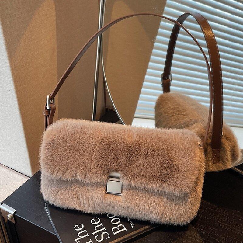 Versatile Hand Carrying Baguette Bag Women's Autumn New High-end Texture Simple Casual Shoulder Armpit Bag