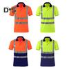 Футболка повышенной видимости с пуговицами на лацканах и светоотражающей лентой, быстросохнущая дышащая рабочая одежда, защитный топ для строителей