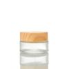 Screw Cap Frosted Glass Cream Jar Wood Grain Lid Scrub Sub-bottling Cream Bottle  Skin Care