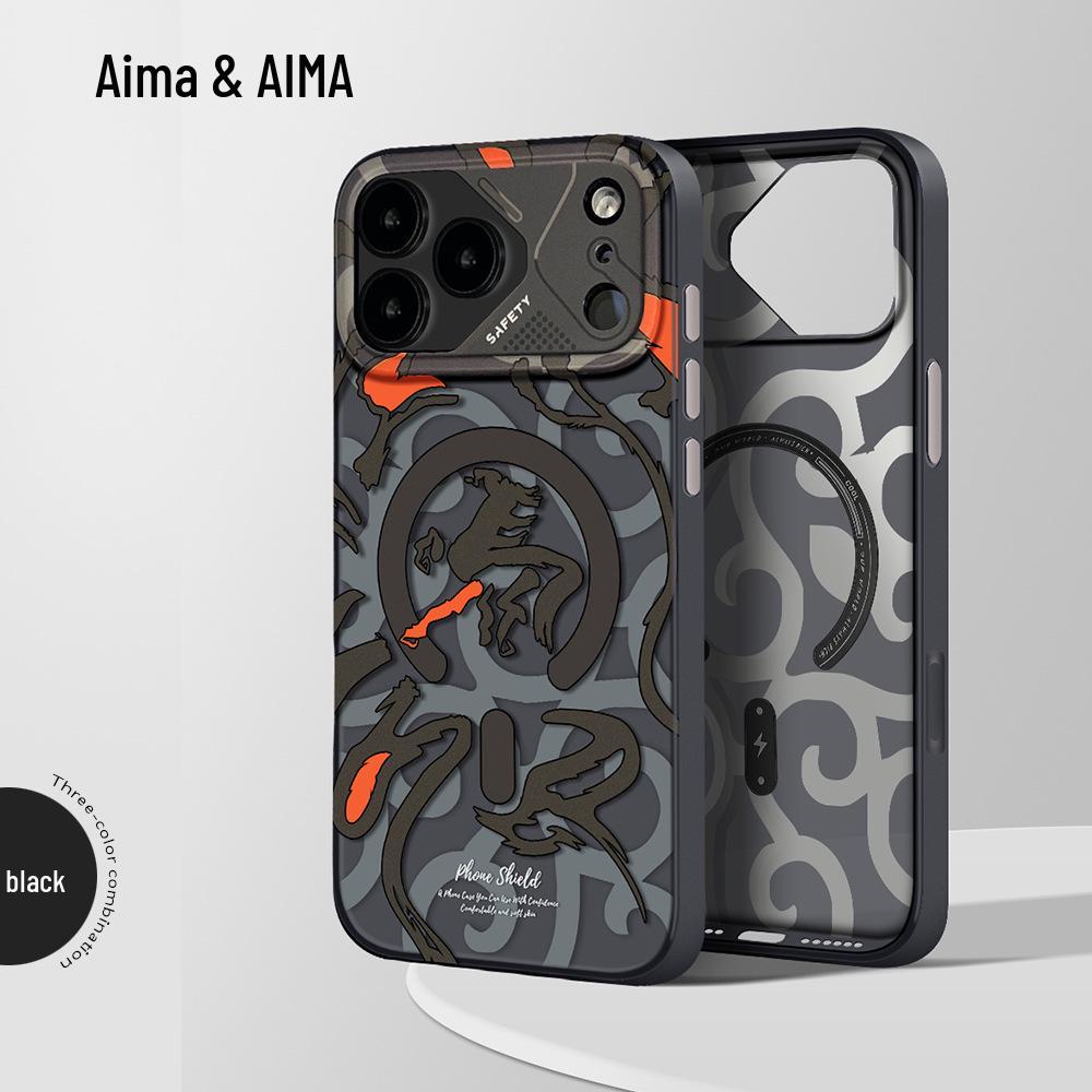 Модный Матовый Противоударный Чехол с Граффити для iPhone 17 Pro Max
