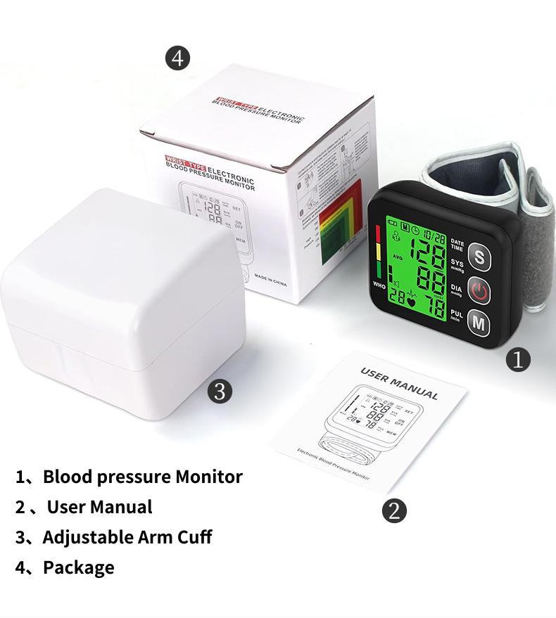 Fully Automatic Electronic Tonometer Intelligent Blood Pressure Monitor Pulse Detection Wrist Blood Pressure Gauge