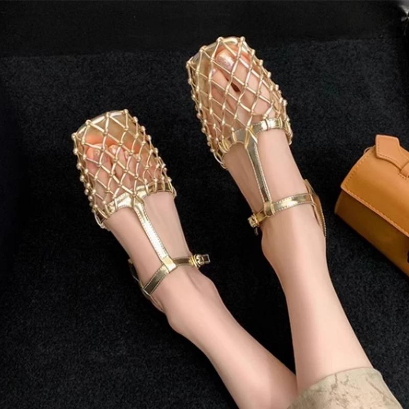 Fashion Women's Sandals Designer Flats Elegant Fashion Summer Woman Shoes 2025 Casual Dress Luxury Slippers New Classic Ladies Shoes