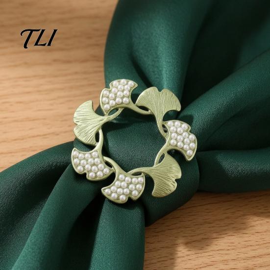 Nature Inspired Jewelry Faux Pearl Leaf Brooch for Women, Vintage Plants Theme Lapel Metal Clothing Accessories Pin, Wedding Party Prom Style