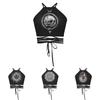 Sexy Fashion Womens 3d Skull Hand Printed Tight Halter Strap Small Vest Harness
