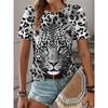 2024 New Women's T-shirts Tiger 3D Printed Short Sleeve Oversized T-Shirt for Women Tops Summer Breathable Tees Female Clothing
