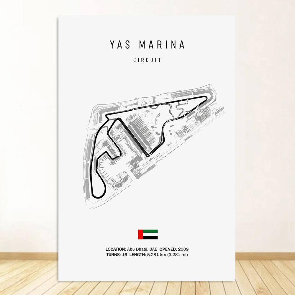 Classic Black And White Vintage Wall Art Formula 1 Imola Monaco Monza Circuit HD Oil On Canvas Posters And Home Decor Gifts