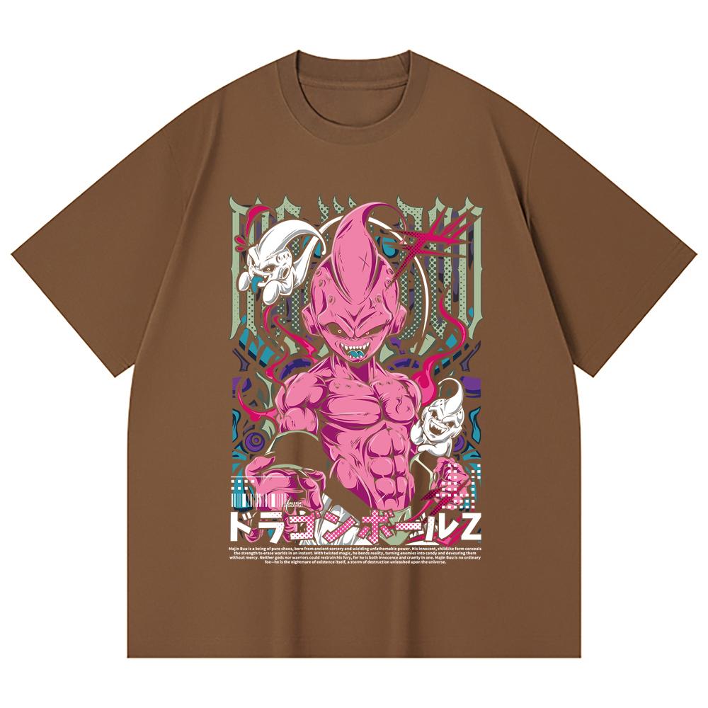 230 г/м² 100% хлопок Dragon Ball V67 Маджин Буу Принт Унисекс Тяжелая Хлопковая Футболка