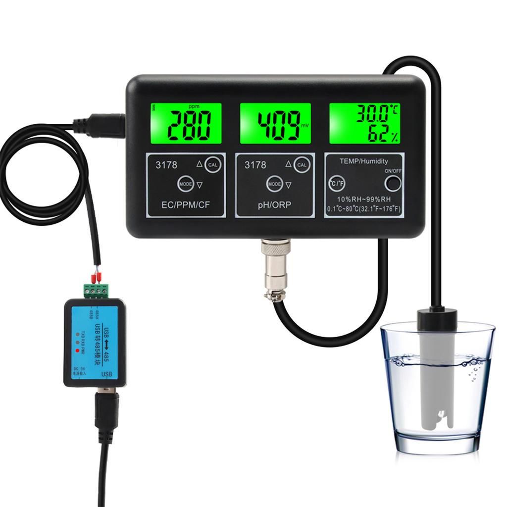 7-в-1 pH-метр для воды Цифровой тестер качества воды ECCelsius CelsiusPHCelsiusCFCelsiusORPCelsiusTemperatureCelsiusВлагомер с   Comm