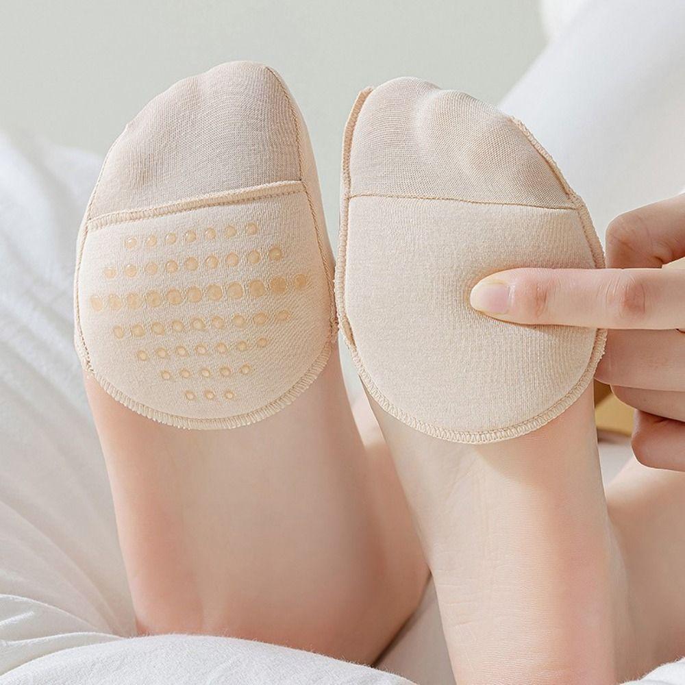 Elastic Half Feet Socks Soft Cotton Hosiery Sock Slippers Toe Socks Non-slip