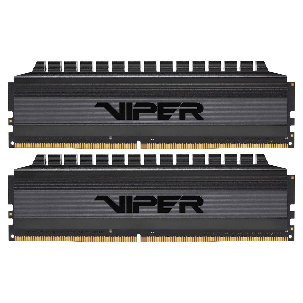 Память Patriot Viper4 Blackout Series DDR4 3000 МГц 8 ГБ x Premium Black Heatsink настольная память PVB48G300C6K PC4-24000 (4ГБ 2)