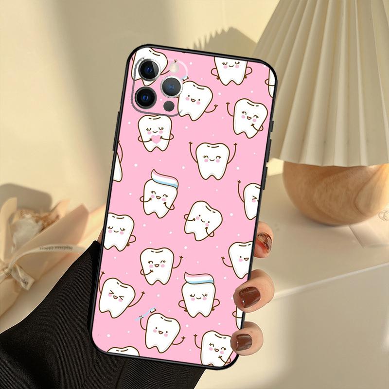 Чехол с рисунком зуба для стоматолога для iPhone 11 12 13 14 15 16 Pro Max Чехол для iPhone 13 12 Mini XR X XS Max Plus