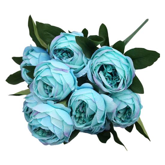 Поддельный букет цветов, не выцветающий, «сделай сам», не требующий ухода, красивый, с 10 головками, роскошная имитация розы, пиона для гостиной