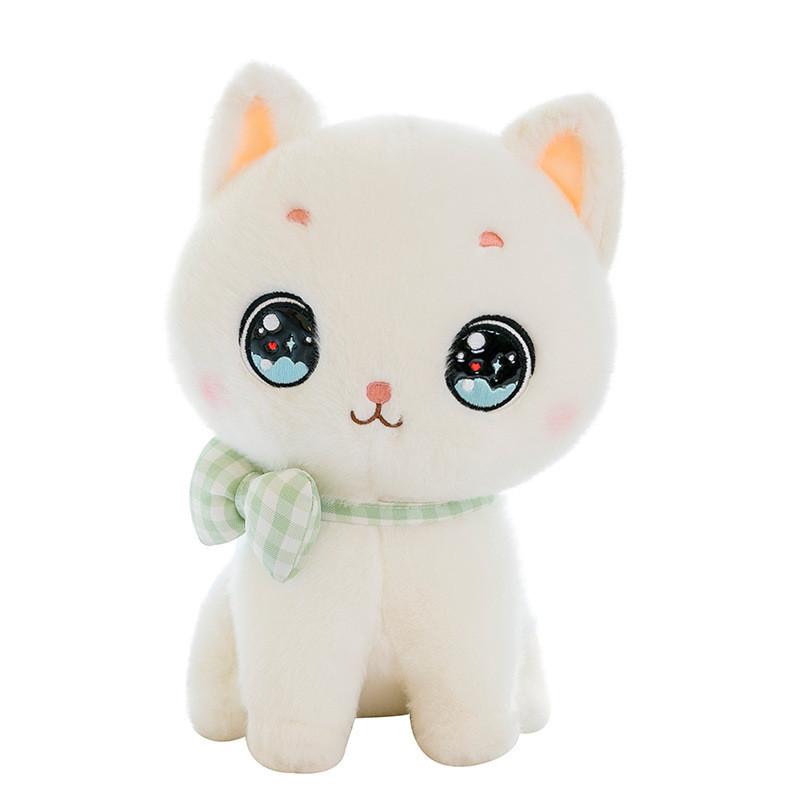 Cat Bowknot Plush Toy Cartoon Stuffed Animal Doll Room Decoration Kids Gift