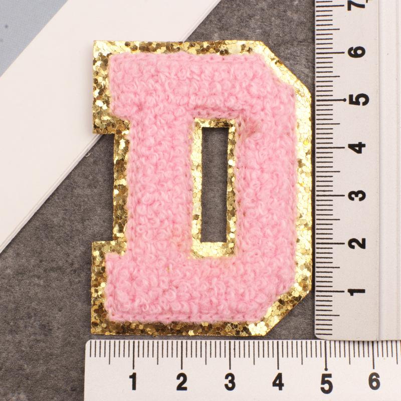 Алфавит 26 букв блестки синель для одежды сумки куртка розовый швейные принадлежности декор