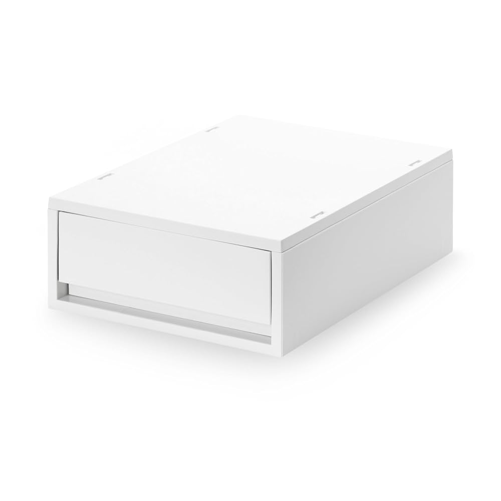 MUJI Пластиковый контейнер для мелочей из переработанного полипропилена, средний, бело-серый - Прибл.. Ш26 x Г37 x В12см